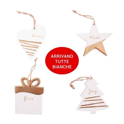 Decorazione per albero di natale in ceramica H8 in confezione da 24