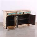 Credenza in mango blu e bianca 155X44H90 