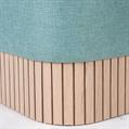 Pouf in tessuto turchese 42X42H45