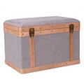 Baule pouf in tessuto grigio 59X39H41 in set di 2