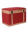 Baule pouf in tessuto rosso 59X39H41 in set di 2