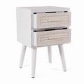 Comodino bianco in legno di pino ed mdf 37X31H56