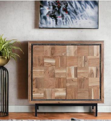 Credenza in acacia e metallo 88X40H91