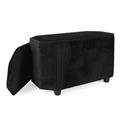 Pouf contenitore in velluto nero 71X36H45/40 in set di 2