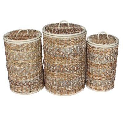 PORTABIANCHERIA RATTAN FOD. ROT. DIA40H57 S3 MADE IN PHILIPPINES