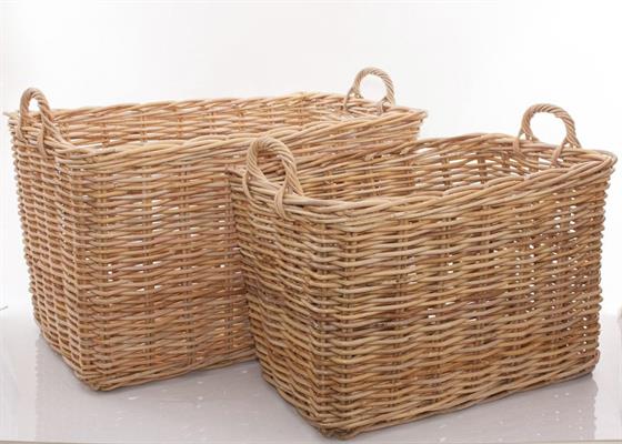 Cesto rettangolare in rattan 90X58H55 in set di 2 