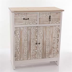 CREDENZA ABETE INTAGLIATO 2 ANTE 2 CASSETTI