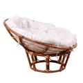 Poltrona rotonda in rattan noce Papasan con cuscino Ø110