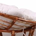 Poltrona rotonda in rattan noce Papasan con cuscino Ø110