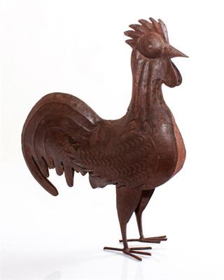 GALLO FERRO BRONZO CM 43X13H38 PROVENIENZA: INDIA