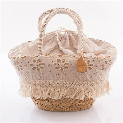 BORSA ERBA OVALE CON MACRAME'