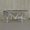 CONSOLE BICI BIANCA MET/LEGNO RICICLATO 193X46X89 MADE IN INDIA