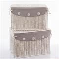 Baule portabiancheria in rattan 68x42H43 in set di 2 