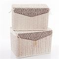 BAULE BAMBOO SET DI DUE FODERA LEOPARDO  68X42H43