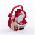 Contenitore in panno rosso Babbo Natale 17.5x18H8