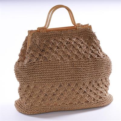 BORSA CARTA TRECCIA NATURALE MANICI RATTAN 50XH41 MADE IN CHINA