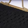 BORSA CARTA TRECCIA NERA MANICI RATTAN 50XH41 MADE IN CHINA