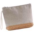 Pochette in tela beige e fibre naturali 22XH18