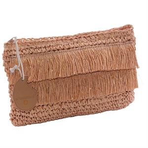 Pochette in fibre naturali caramello 28H18