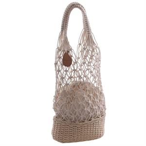 Borsa in fibre naturali e cotone beige 30XH63