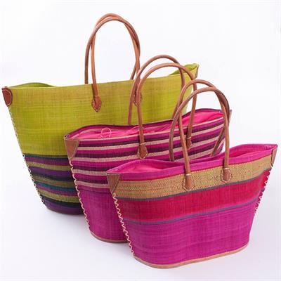 BORSA RAFIA COL.ASS.S3 45X15H28/50X19H30/62X24H30 MADAGASCAR