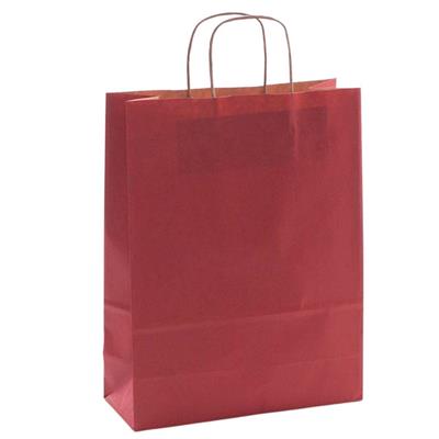 Busta shopper rossa in carta 24x31 in confezione da 25 