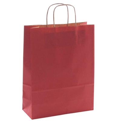 Busta shopper rossa in carta 32x41 in confezione da 25 