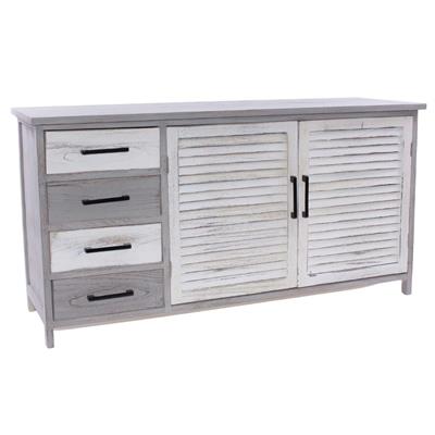 Credenza bicolor in legno di Paulownia 128x43H66