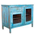 Credenza bassa in teak azzurro 100X50H80