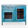 Credenza bassa in teak azzurro 100X50H80