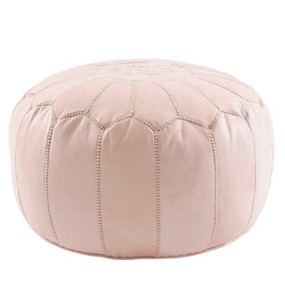 Pouf rotondo in cuoio naturale Ø50H30