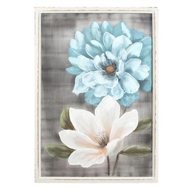 QUADRO RETE FIORI BIA/BLU CM.70X100 LEGNO ABETE MADE IN CHINA