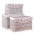 Baule in rattan sbiancato 65X40H42 in set di 3 